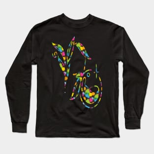 colorful floral Capricorn Long Sleeve T-Shirt